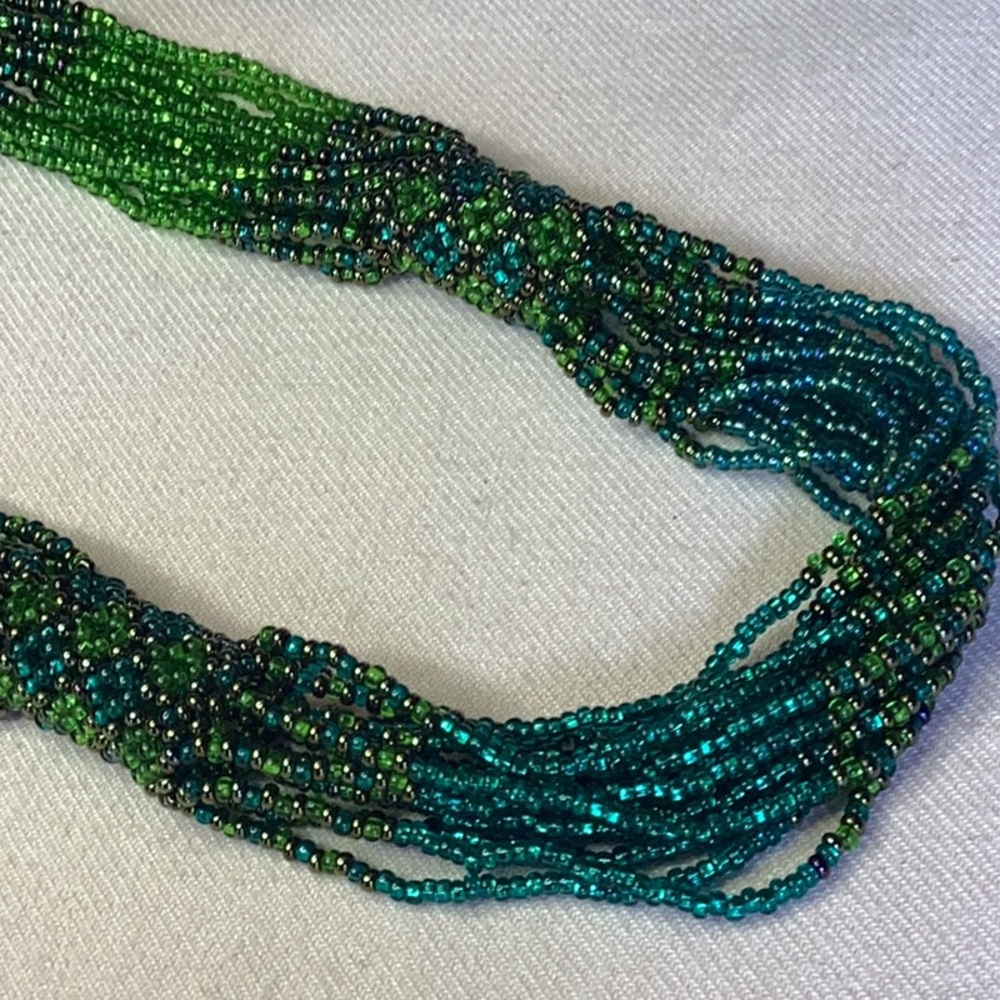 FINAL SALE PRICE Artisan 31” Seed Bead Designed Pullover Necklace